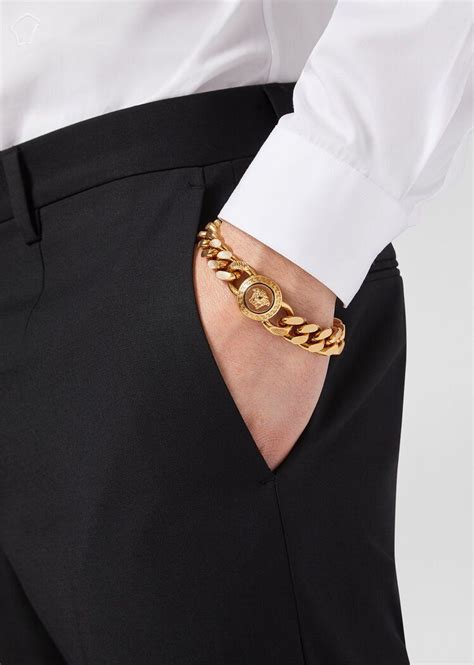 versace bracelet gold|Versace gold bracelet men.